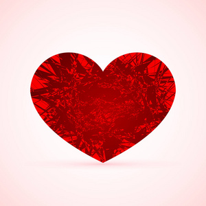 红的心..爱的象征。情人节矢量插图。
