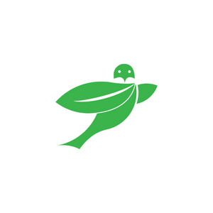 growharvescape飞鸟叶生态绿色标志模板插图照片