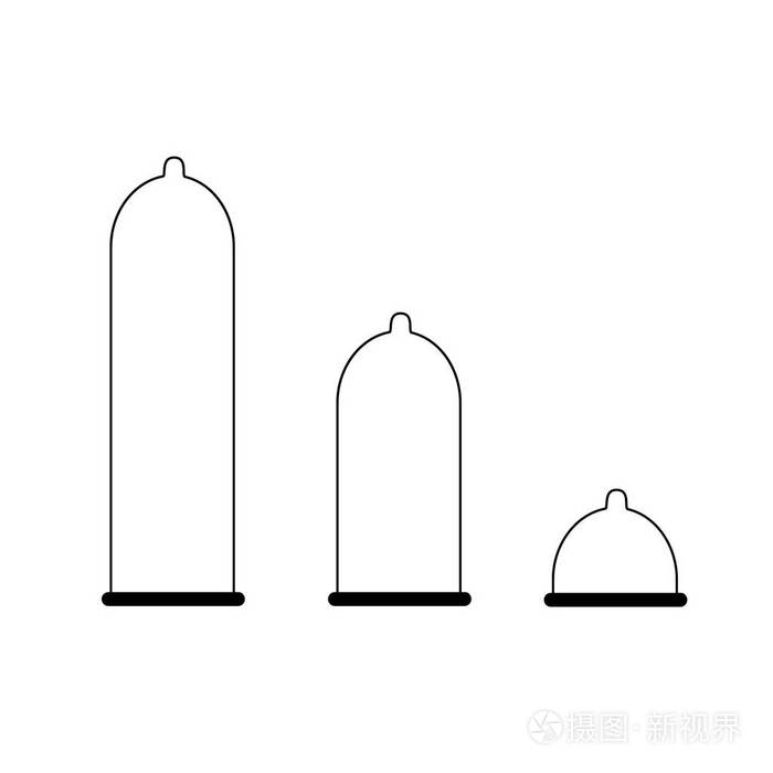 白色背景上矢量中的避孕套标志