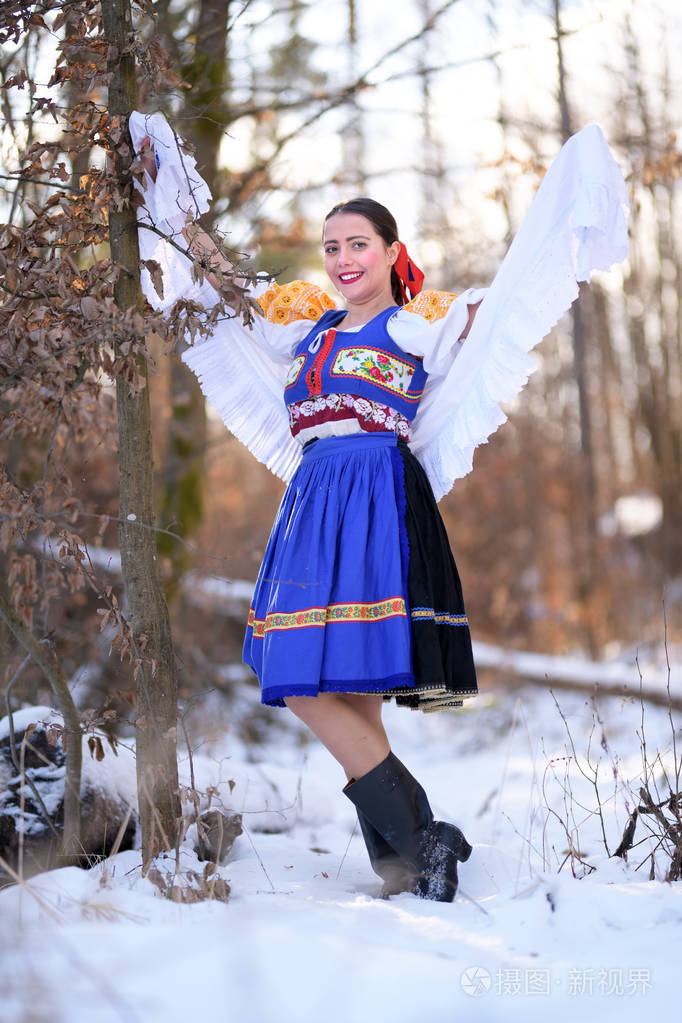 斯洛伐克民间传说传统服装斯洛伐克女孩