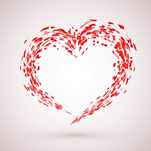 红色的心脏形状。 爱的象征。 情人节矢量插图。 易于编辑设计模板