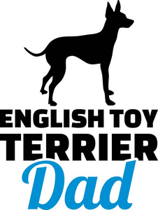 英国玩具猎狗爸爸的蓝色字剪影图片