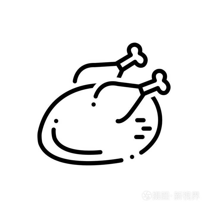 鸡的黑线图标插画-正版商用图片16x22d-摄图新视界