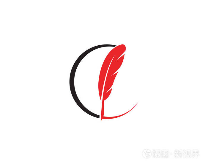 羽毛笔书写标志标志模板应用程序