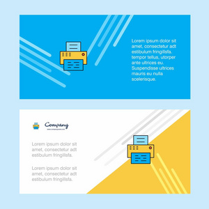 打印机抽象企业业务横幅模板横向广告业务横幅。