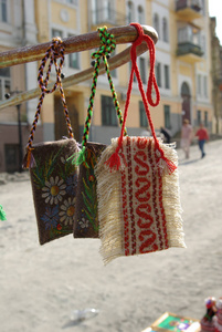 传统风格的手工编织袋织物