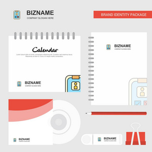 社交媒体用户简介标志日历模板CD封面日记和USB品牌固定包装设计矢量模板