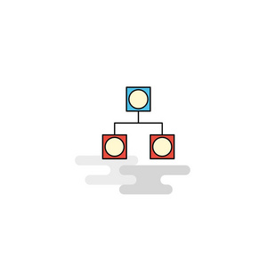 平面网络图标。 矢量