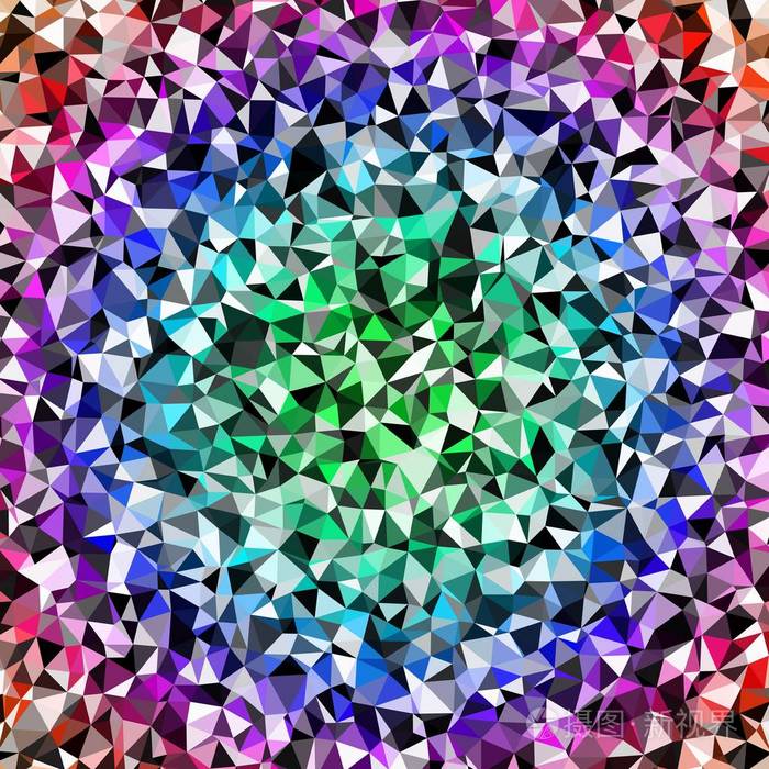 令人敬畏的地球物理学抽象的纬向镶嵌. 三角形低聚抽象背景.