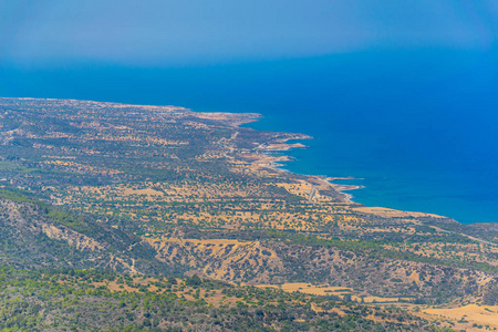 塞普鲁卡帕斯半岛海滨鸟瞰图