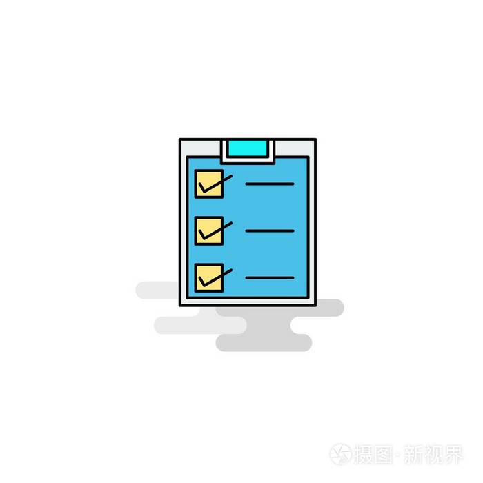 平面检查表图标。 矢量