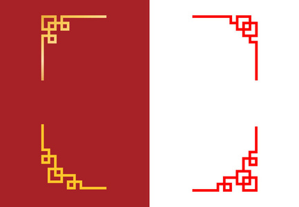 线性风格矢量艺术中的中国角集
