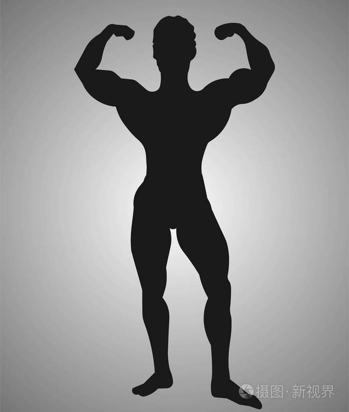 一个运动男人的剪影. 矢量插图eps10.