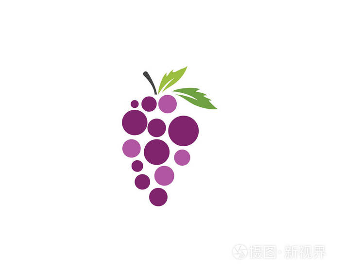 葡萄标志模板矢量图示设计