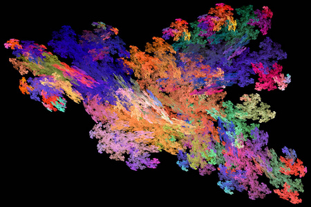 分形图像具有新艺术风格中鲜艳颜色的花哨图案。