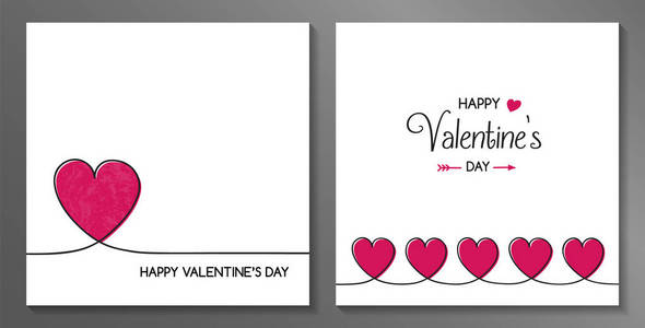 s Day  collection of cards with cute hand drawn hearts. Vector