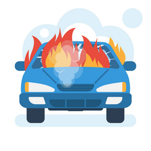 汽车着火了照片