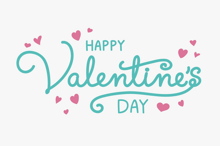 s Day lattering with cute hand drawn hearts. Vector