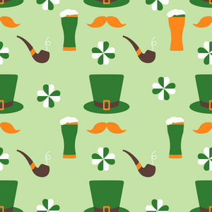 s Day. Holiday background. Irish vector pattern. Design for bann