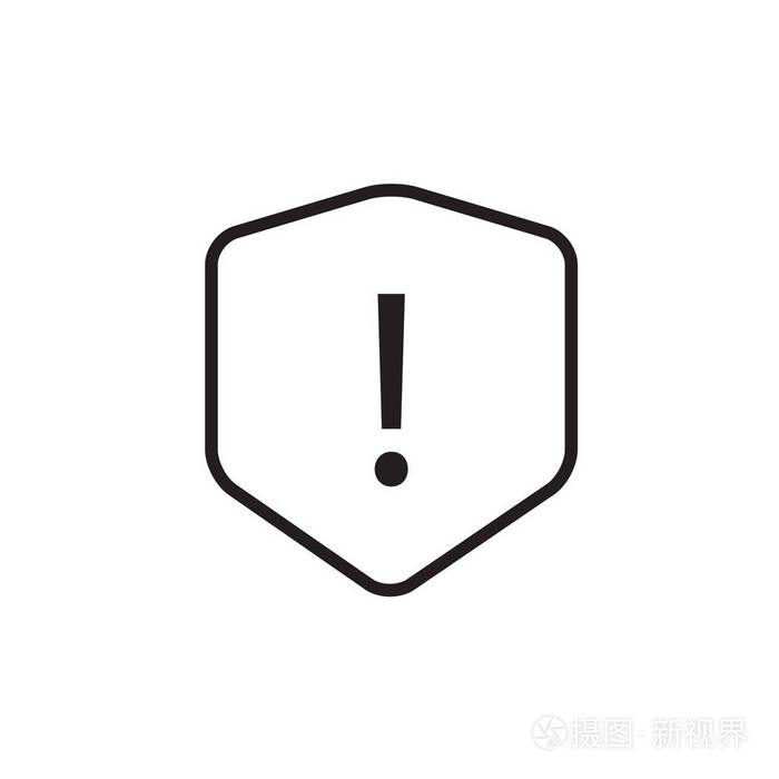 带有感叹号的警告标志线性图标可编辑笔画线