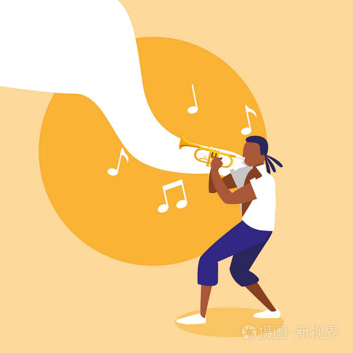 吹喇叭乐器的人