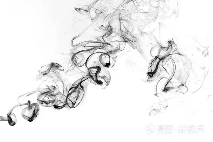 白色背景上隔离的黑烟消防设计