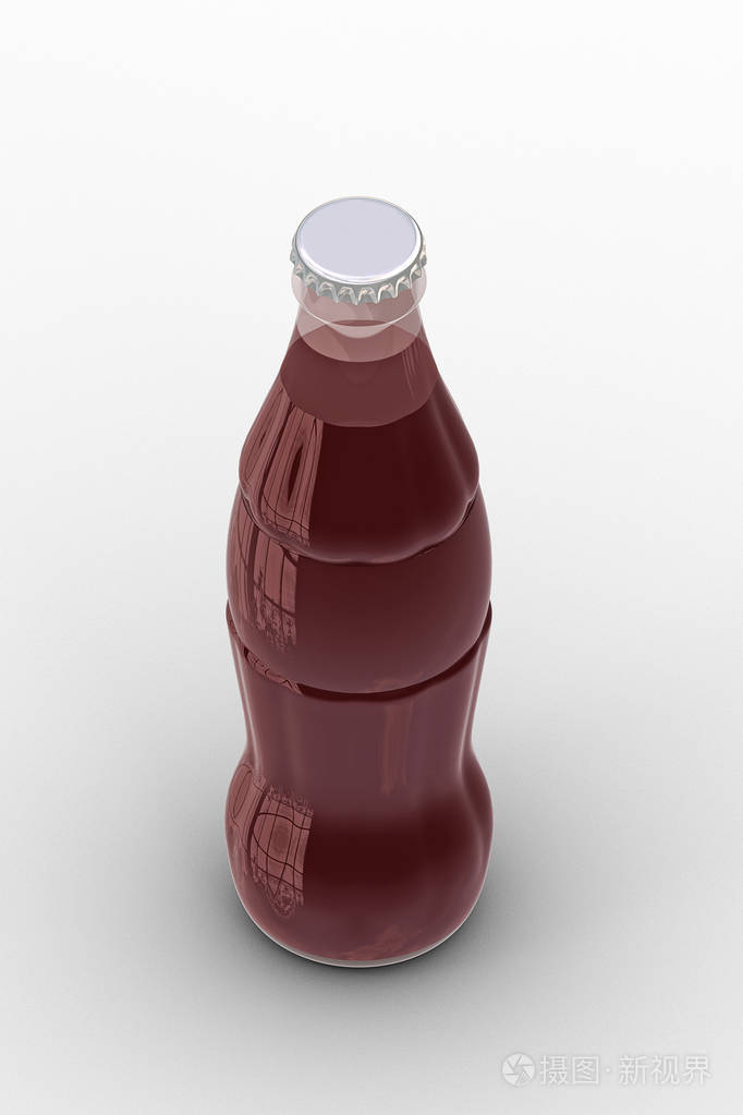 可乐玻璃瓶的三维渲染