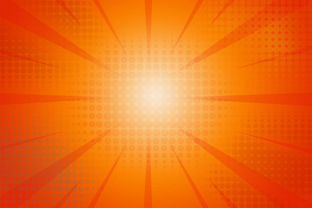 半色调点和射线橙色背景