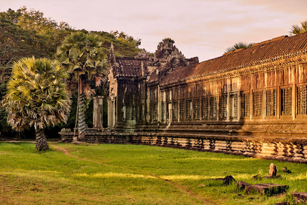 暹粒考古公园吴哥窟日出景观柬埔寨联合国教科文组织世界遗产遗址