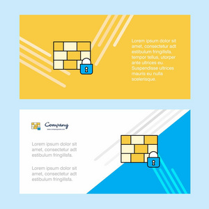 防火墙保护抽象企业业务横幅模板横向广告业务横幅。