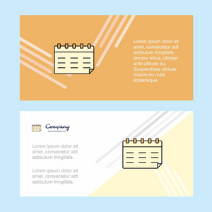 日历抽象企业业务横幅模板横向广告业务横幅。