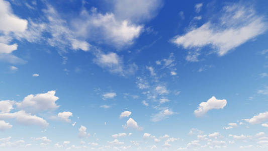 多云蓝天抽象背景，蓝天背景与微小云，三维渲染