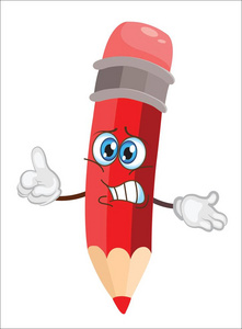 可爱的铅笔人物卡通.矢量图照片