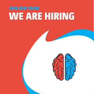 加入我们的团队。布西恩斯公司的大脑，我们正在招聘海报标注设计。矢量背景