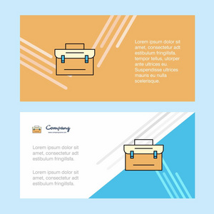 公文包抽象企业业务横幅模板横向广告业务横幅。
