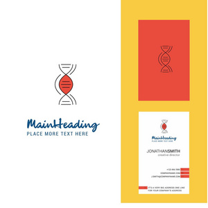 DNA创意标志和名片。 垂直设计