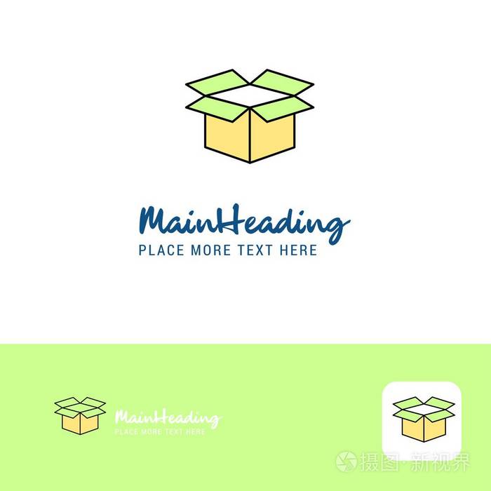 创意纸箱标志设计平色标志位置的标签矢量插图