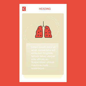 肺移动垂直横幅设计。 向量