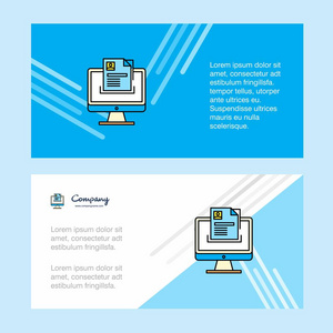 文件在计算机抽象企业业务横幅模板横向广告业务横幅。