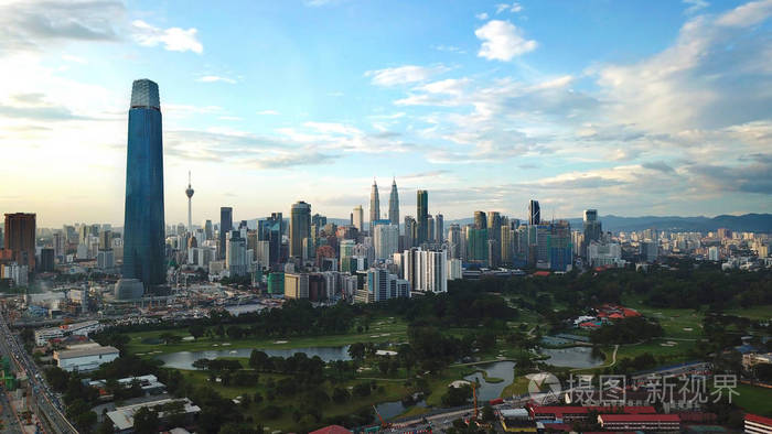 吉隆坡城市的鸟瞰图