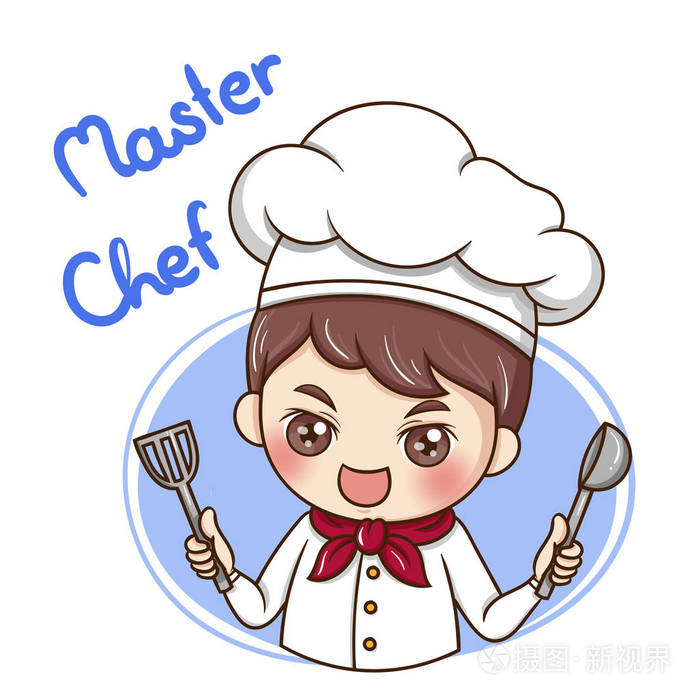 卡通人物男厨师插图