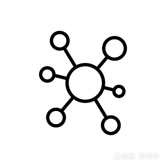 用于连接的黑线图标