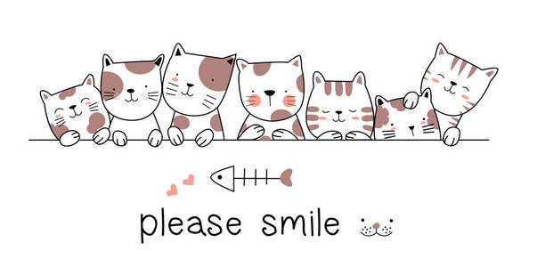 可爱的小猫卡通手绘图案照片