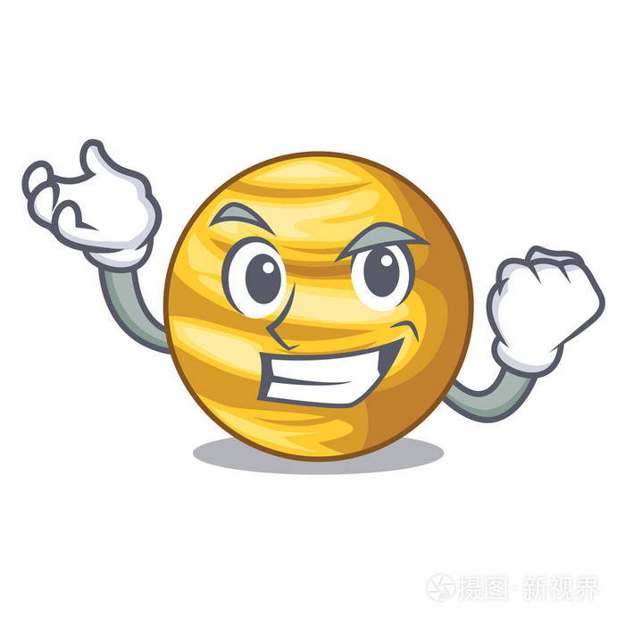 成功的行星射线金星上空卡通矢量插图