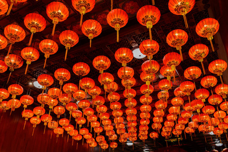 中国春节期间红灯笼的背景