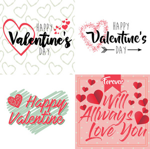 s day cards templates. Hand drawn February 14 gift tags, labels 