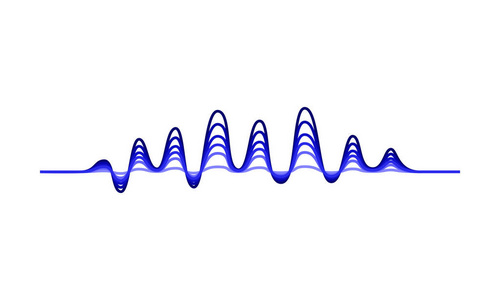 蓝色波浪线.声音振动.数字波形.音频均衡器照片