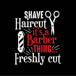 刮毛新剪。 理发店的报价和说法。