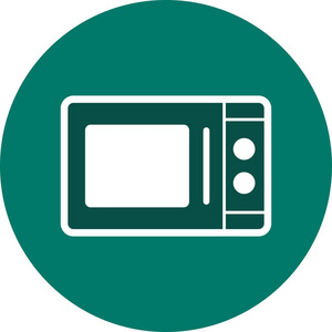 微波烤箱矢量图标图标矢量插图供个人和商业使用。