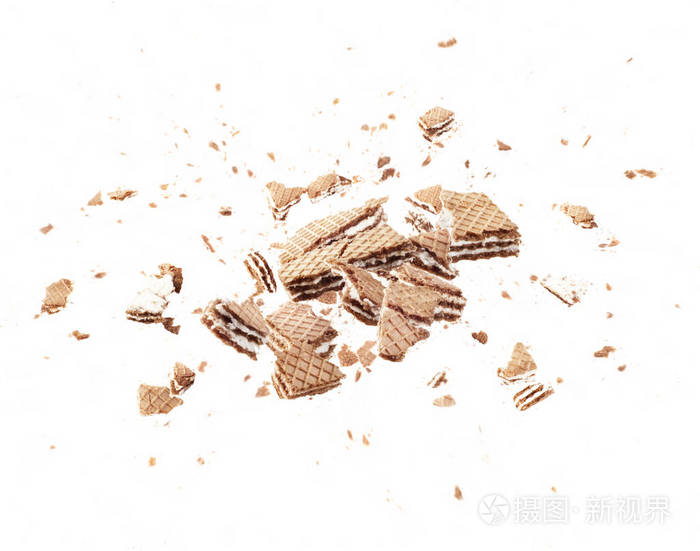 瓦夫被劈成两半在白色背景上孤立